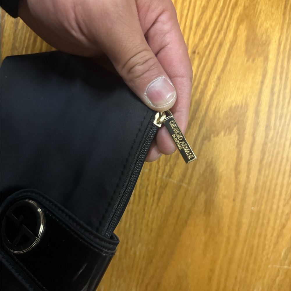 Giorgio Armani Black Clutch with Gold Accent - Picture 2 of 7